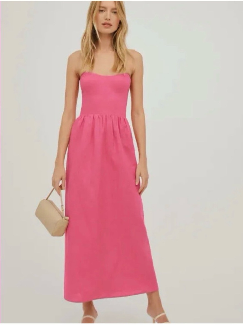 Reformation Strapless Fuchsia Maxi Dress size 4